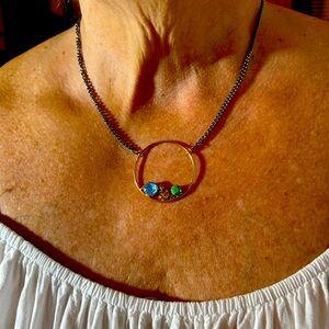 Gold Layered Necklace by Sabika. Swarovski Crystals with Sterling Silver new